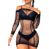 Conjunto De Lenceria Malla Erotica Sexy Cordón Estandar