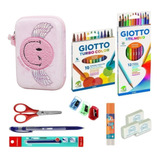 Kit Set Cartuchera Eva Quitapesares Lapiz Giotto Mooving 