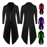 1 Chaqueta Steampunk Tailcoat For Hombre Black Gothic