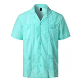 Camisa De Manga Corta Cuban Guayabera Para Hombre