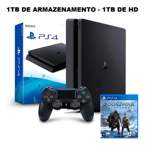 Playstation 4 Slim 1tb - Ps4 Slim 1tb Com Nota Fiscal E Garantia 10x Sem Juros