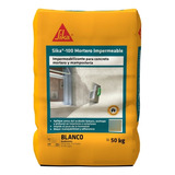 Sika 100 Mortero Impermeable Blanco Recubrimiento X 50 Kg