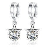 Estrellas Aretes Arracadas Huggies Mujer Baño De Plata 925