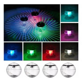 W 4pcs Rgb Mudança De Cor Flutuante Solar Piscina Luzes