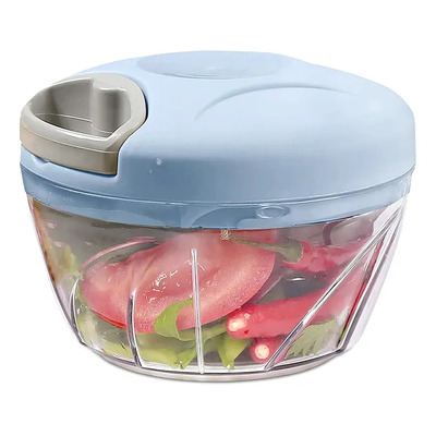 Picador Cortador De Verduras Manual 3 Cuchillos Aceros 400ml Color Azul | MercadoLibre
