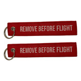 Set De 2 Llaveros Remove Before Flight Tejidos Flexibles
