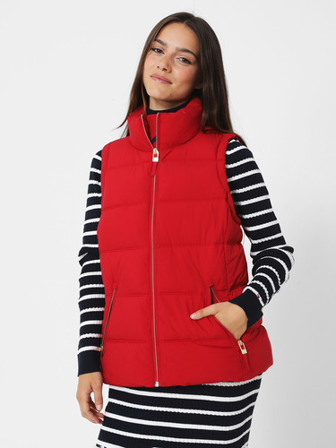 Parka Vest Con Cierre Y Logo Rojo Tommy Hilfiger