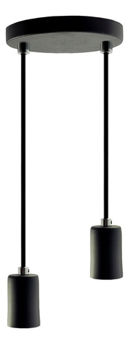 Pendente Soquete Copinho E27 Preto - Duplo Iluminar Ambiente