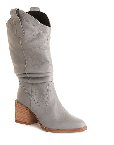 Bota Arrugada Savage Ld90 Mujer Moda Cuero Texana