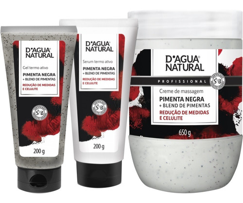 Kit Pimenta Negra D'agua Natural Profissional 3 Itens