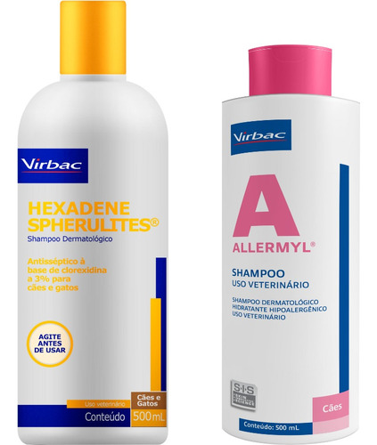 Shampoo Hexadene 500ml + Shampoo Allermyl 500ml - Virbac