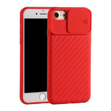 Carcasa Con Protector De Cámara Rojo Para iPhone SE 2020