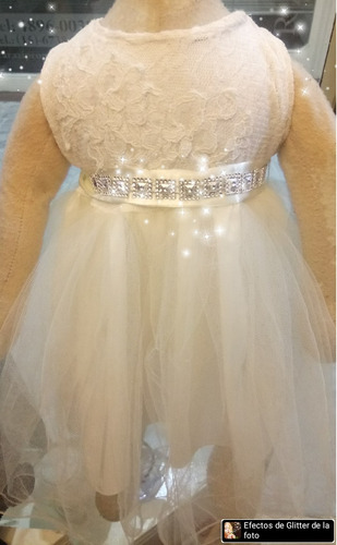 Vestido Princesa Bautismo Con Tull. Exclusivo. Talle 1