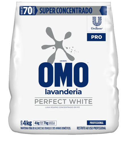 Lava-roupas Pó Omo Perfect White Pacote 4kg