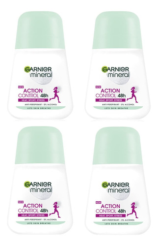 Garnier Mineral Action Control - Pack De 4 Rollos Antitrans.