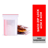 1000 Sacos Zip Lock 4x4 Saquinhos Hermético Nº0 Abre/fecha