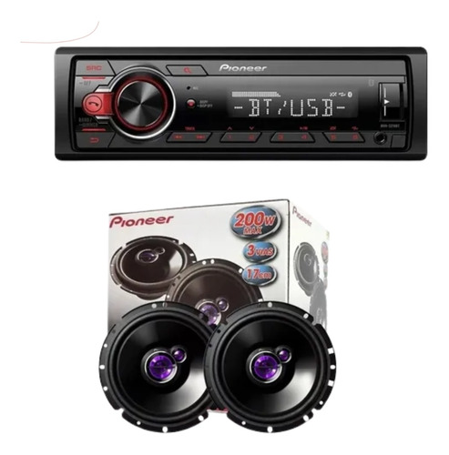 Aparelho Som Pioneer Mvh-s218bt Usb Mp3 + Kit Falante 6 1760