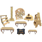 Kit Para Mesa De Dulces Cupcakes 9 Piezas Mdf Envio Gratis