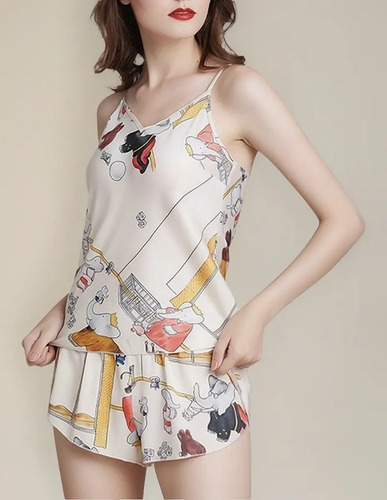 Pijama De Mujer Pijama Tipo Seda Elefante