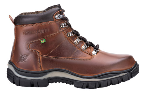 Coturno Bota Masculino Adventure Azimute Em Couro Mod:900