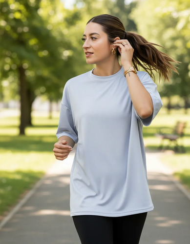 Playera Oversize Mujer Licra Deportiva Camiseta Gym Ropa | Meses sin interés