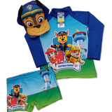 Conjunto Sunga Infantil + Camisa Uv+ Boné Com Proteção Solar