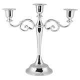 Candelabro 3 Brazos Metálico Estilo Europeo Antiguo Plata