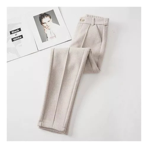 Pantalones De Vestir De Lana Para Mujer, Informales, Anchos,