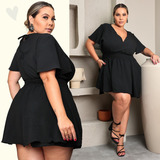 Macacão Feminino Curto Vestidinho Plus Size Rodadinho Verão