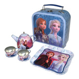 Juego Set De Té Frozen Didáctico 7 Piezas Juguete Valija