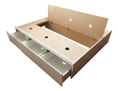 Base Box Sommier 6 Cajones Y Baulera De 1,60 X 1,90