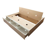 Base Box Sommier 6 Cajones Y Baulera De 1,60 X 1,90