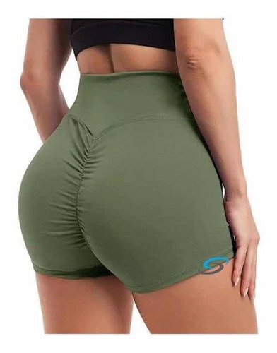 Short Licra Deportiva Gym Yoga Sexy Levanta Pompa Plisado Ms