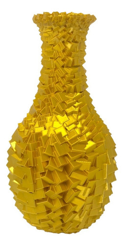 Florero Escultura Cubista Irregular Formada Por Cubos Gold
