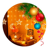 Cortina Luces Led Estrellas Lunas Bc 3 Metros 220v Navidad