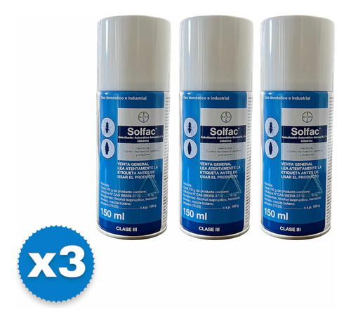 Solfac 150 Ml Insecticida Automático 3 Unidades