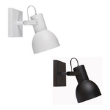 Aplique Pared Industrial 1 Luz Blanco Negro Para Led E27