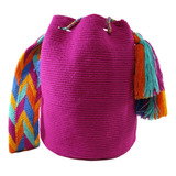 Mochila Wayuu Lisa Unicolor Rosa Original Envio Gratis