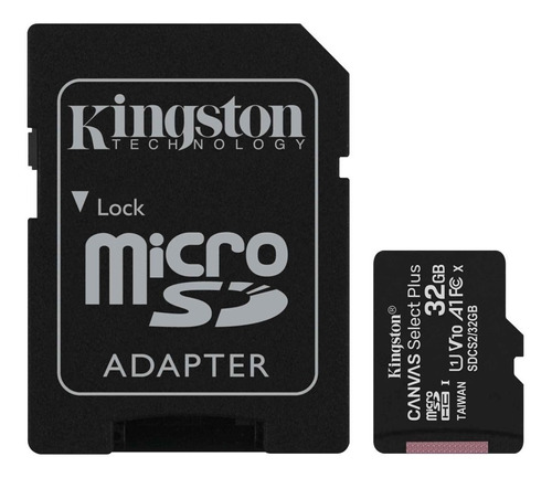 Tarjeta De Memoria 32gb Kingston Sdcs2  Canvas Select Plus Con Adaptador Sd