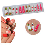 Uñas Postizas Navidad Almendra Adhesivo Mod03 Lefemme 