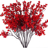 Flores Artificiales Decorativas Rojas (10 Piezas)