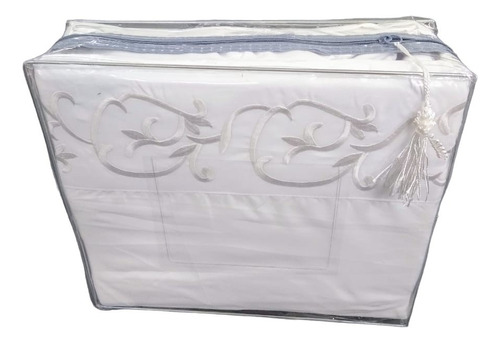 Juego De Sábanas Picaso Premium Cotton Touch Color Blanco Con Diseño Liso Para Colchón De 200cm X 160cm X 30cm