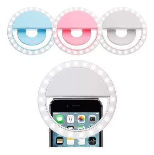 Aro Luz Led Selfie Recargable Usb Luminoso Desmontable