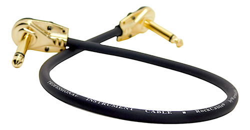 Cable Pedalera Plug Codo Gold 40cm Hamc Pedal Guitarra Bajo