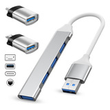 4 Puertos Delgado Divisor 5 Gbps Hub Usb3.0 Adaptador Laptop