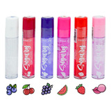 Sugary Lipgloss Pink21 Sabores Frutales Acabado Blueberry Color Trasparente