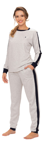 Pijama Feminino Longo Inverno Moletinho Felpado Quentinho