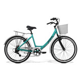 Bicicleta Feminina Gts Aro 26 Câmbio Gts 7v Ks Retrô Cl Cor Verde-água Tamanho Do Quadro Único