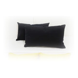 Dos Almohadon De Pana Terciopelo Negro 45x75 - 