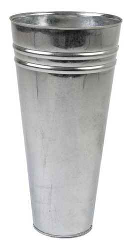 Vaso Cone Decorativo 40 Cm Metal Galvanizado 